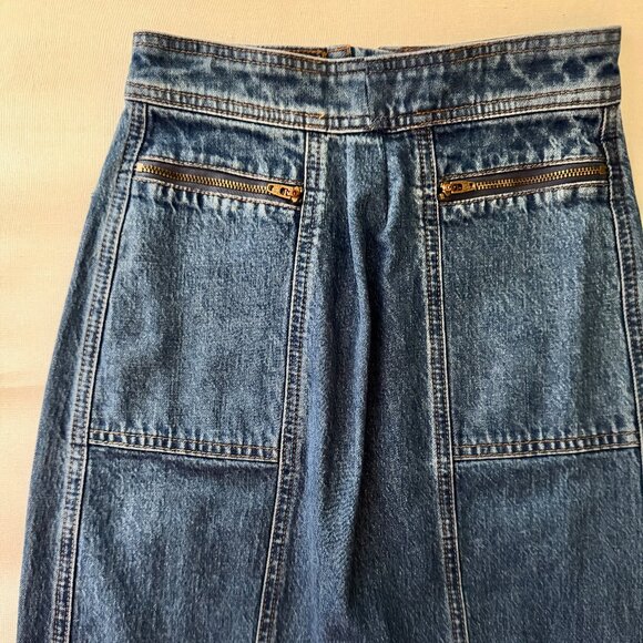 MADEWELL Denim straight skirt kick pleat and zipper in back, Size: 23W, NWOT - Picture 1 of 7